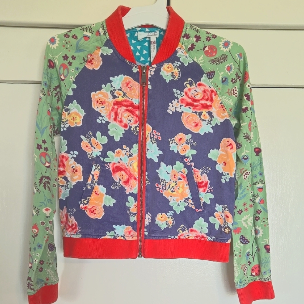 Matilda Jane Red and Green Bomber Jacket
